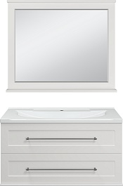 Misty Мебель для ванной Марта 100 подвесная белая глянцевая – фотография-1